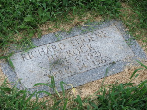 Gravestone of Dick Hickock, Mt. Muncie Cemetery, Lansing, KS. The original, purchased by Capote, was stolen and is now archived in the Kansas Museum of History. 