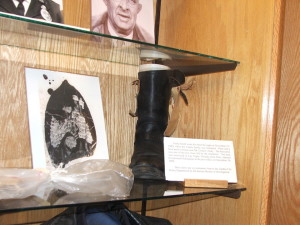 Boot and photo of bootprint that helped convict Perry Smith and Dick Hickock.