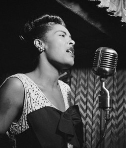 Billie Holiday, performing in the forties.