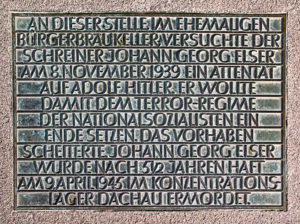 Georg Elser Plaque, Site of the Burgerbraukeller, Munich